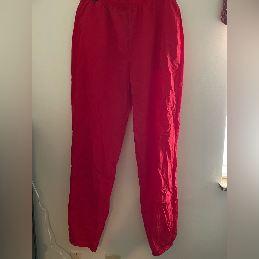 vintage 90s marlboro adventure nylon windbreaker track pant red mens XXL